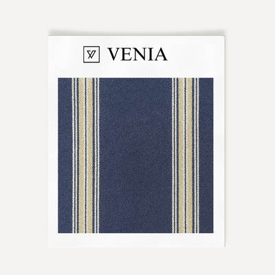 Chord Rhythmic Stripe Fabric - Blue