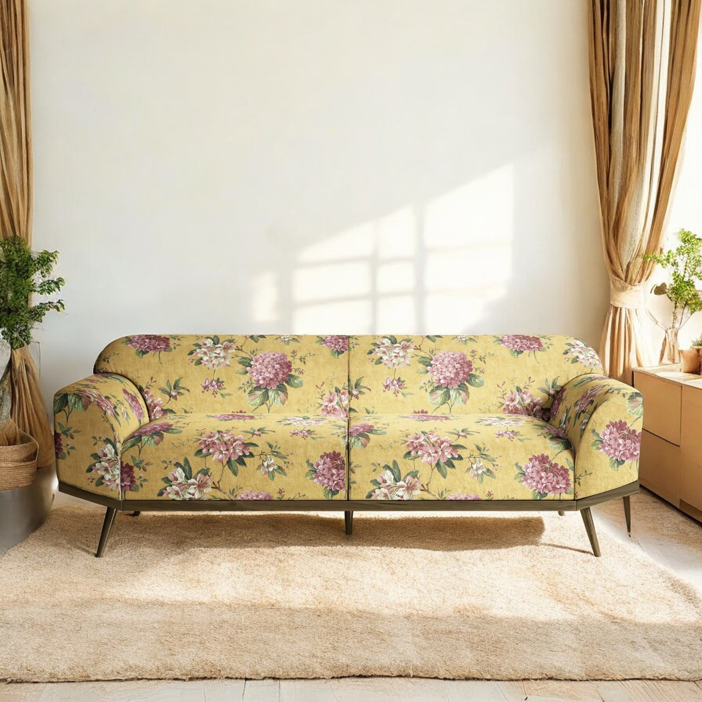 Bloom Reverie Fabric - Yellow Ochre