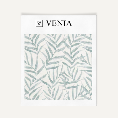 Palm Sketch Fabric – Aqua