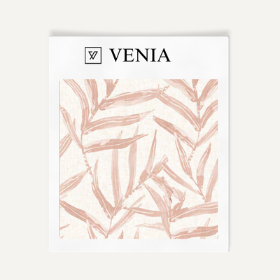 Palm Sketch Fabric – Blush Pink