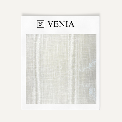 Dewdrop Linen Stripes Sheer Curtain - Off-White