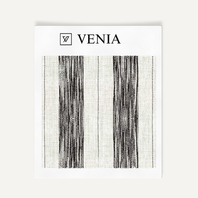 Artisan Stripes Fabric - Ivory with Black detail