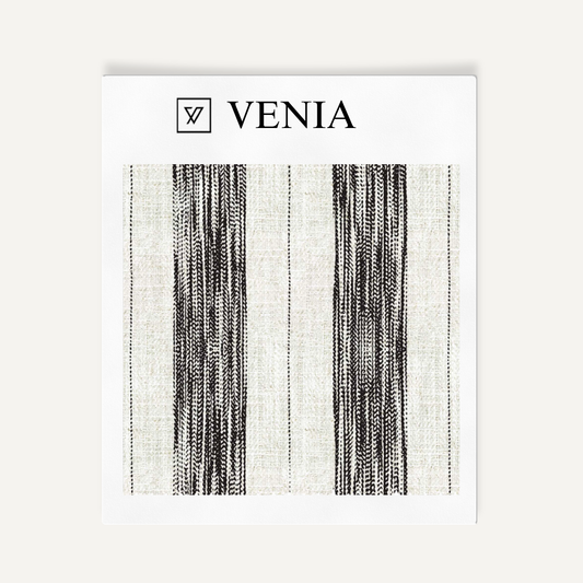 Artisan Stripes Fabric - Ivory with Black detail