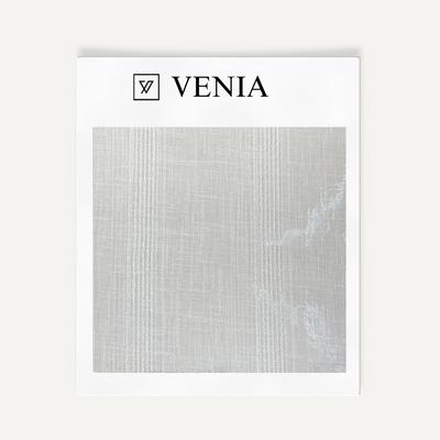 Dewdrop Linen Stripes Sheer Curtain - Gray