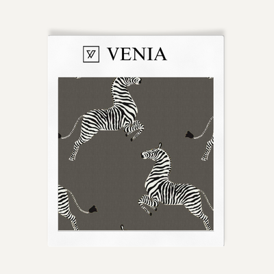 Dancing Zebra Fabric - Dark Grey