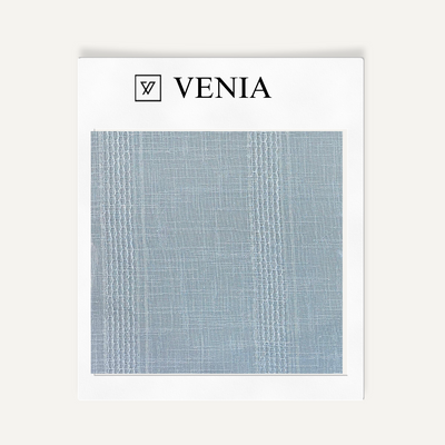 Dewdrop Linen Stripes Sheer Curtain - Blue