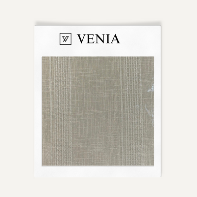 Dewdrop Linen Stripes Sheer Curtain - Sandstone