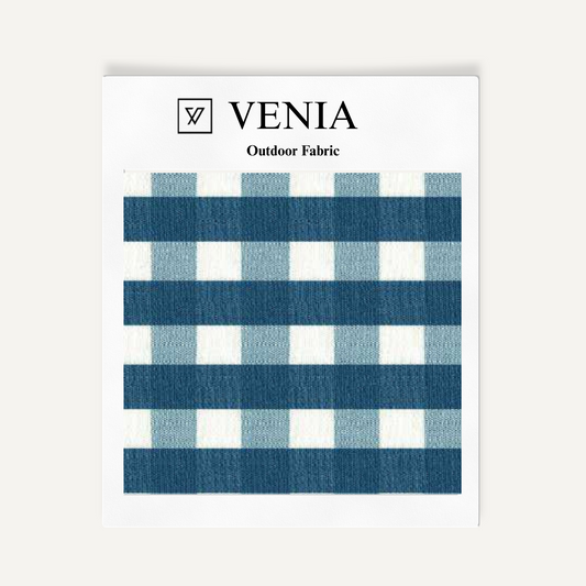 Garden Gingham Fabric - Blue