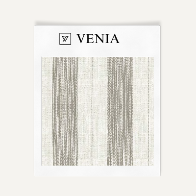 Artisan Stripes Fabric - Ivory with Greige detail