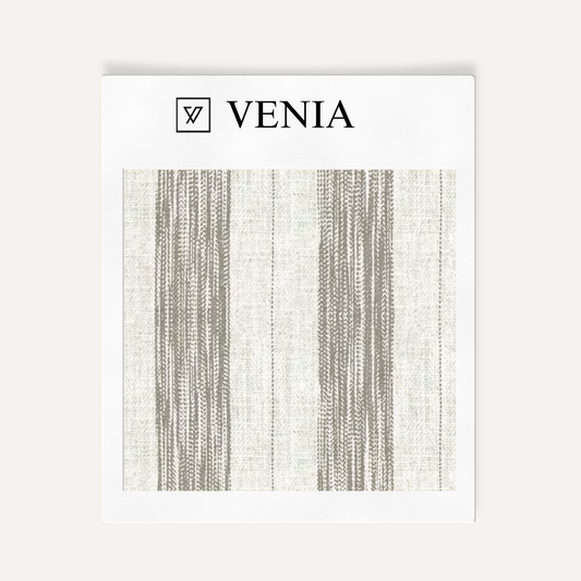 Artisan Stripes Fabric - Ivory with Greige detail