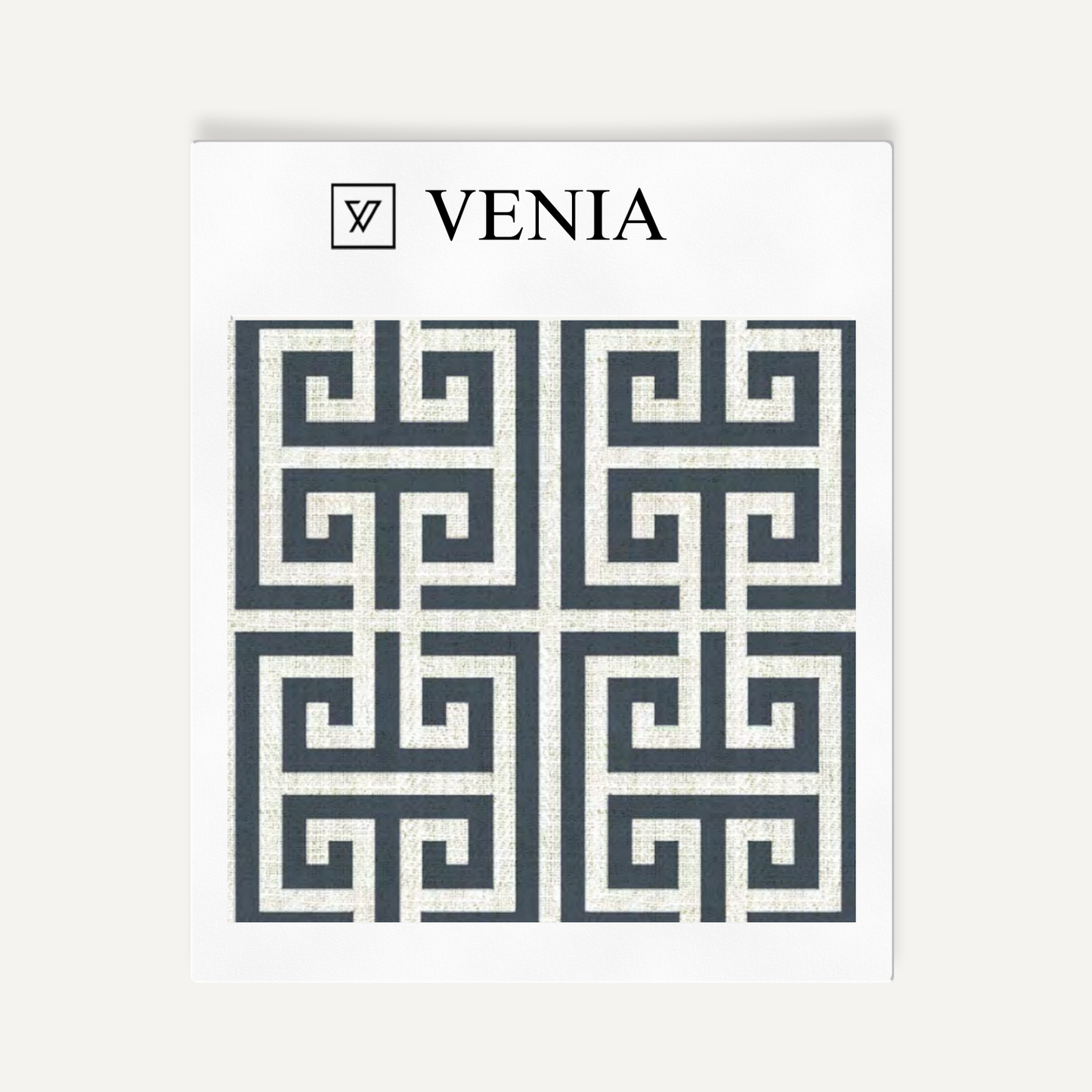 Greek Key Fabric - Blue