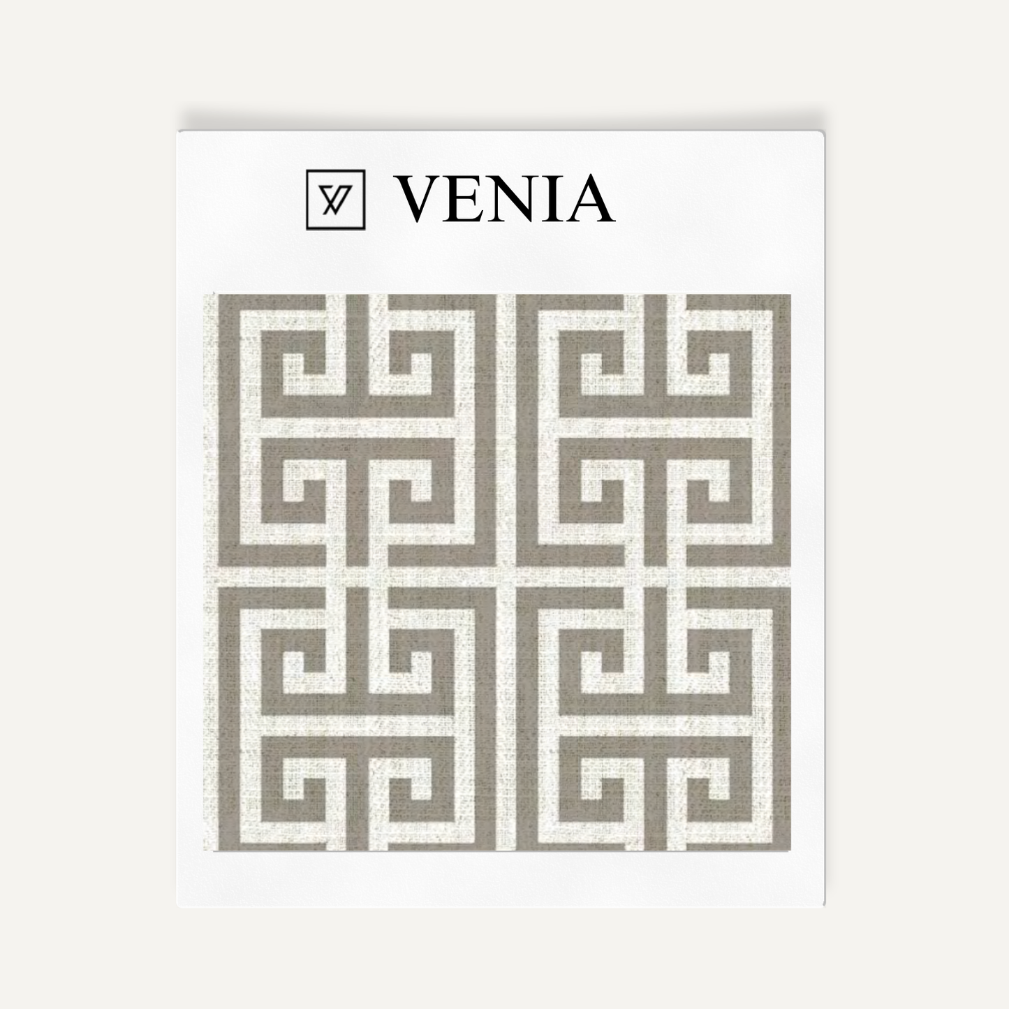 Greek Key Fabric - Grey