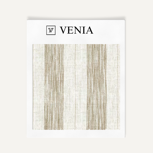 Artisan Stripes Fabric - Ivory with Sand detail