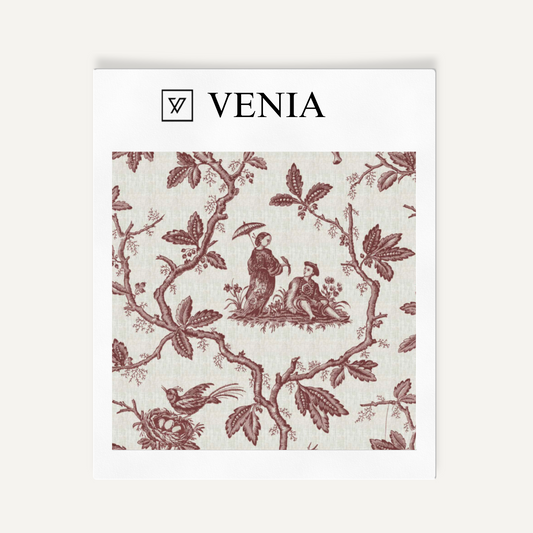 Folklore Toile Fabric - Redwood