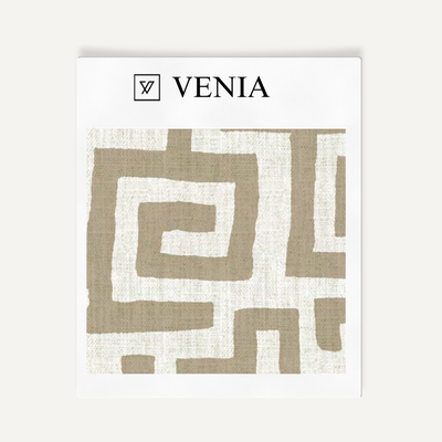 Deco Maze Fabric I - Ivory with Sand detail