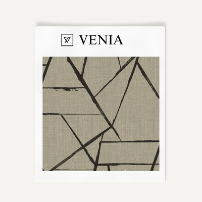 Modern Shard Fabric - Taupe with Black detail