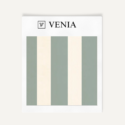 Atelier Stripe Velvet Fabric - Ivory & Seafoam