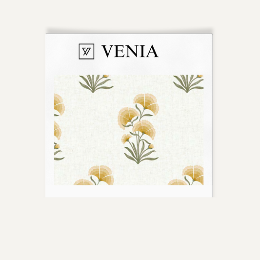 Pansy Cluster Fabric – Yellow