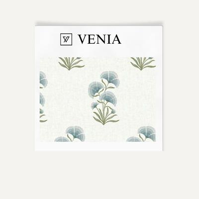 Pansy Cluster Fabric – Aqua