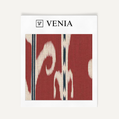 Ikat Scroll Fabric – Red
