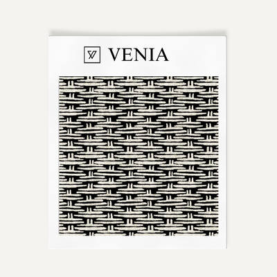 Mini Basket Fabric - Ivory with Black detail