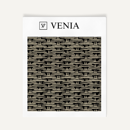 Mini Basket Fabric - Taupe with Black detail