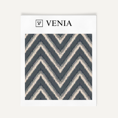 Heritage Chevron Fabric – Steel Grey