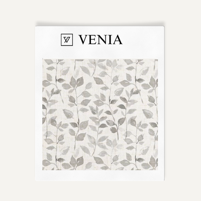 Leaf Whisper Fabric – Grey