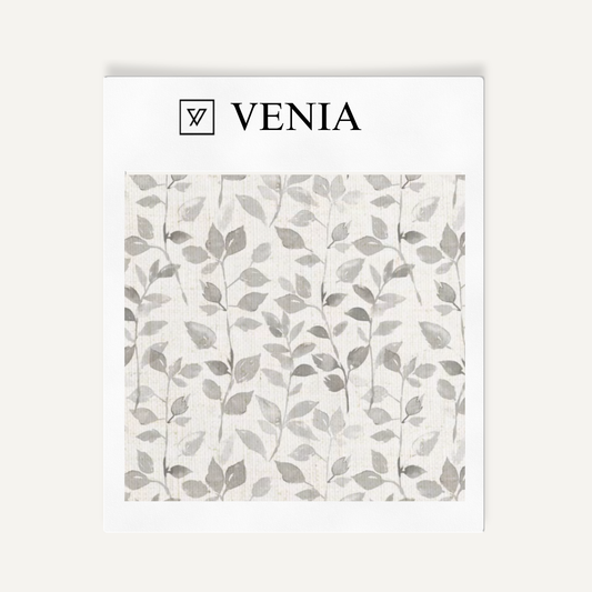 Leaf Whisper Fabric – Grey