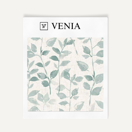 Leaf Whisper Fabric – Aqua