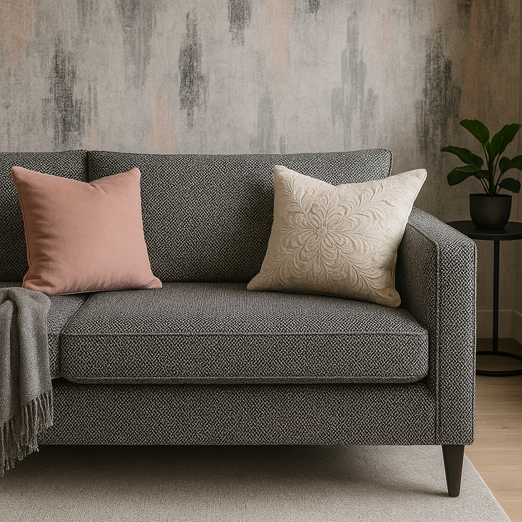 Herringbone Black & White Fabric