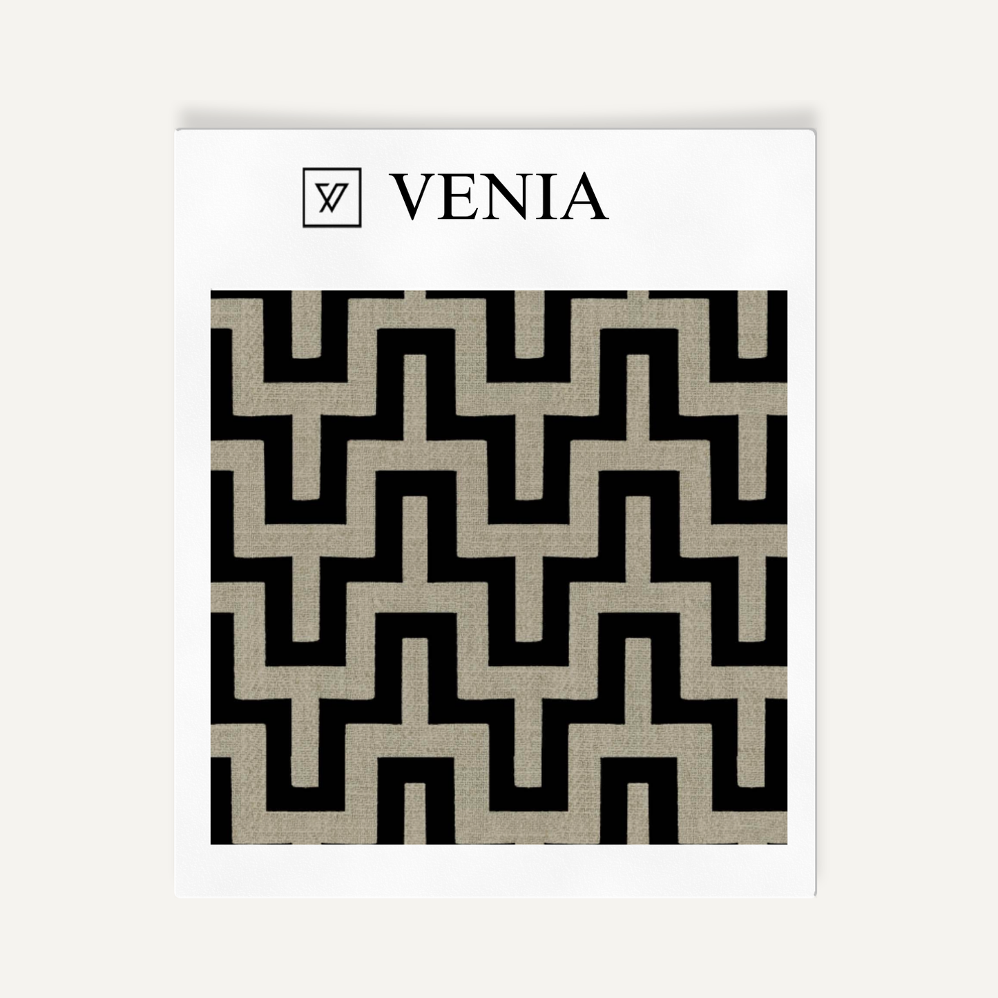 Modern Chevron Fabric - Taupe with Black detail