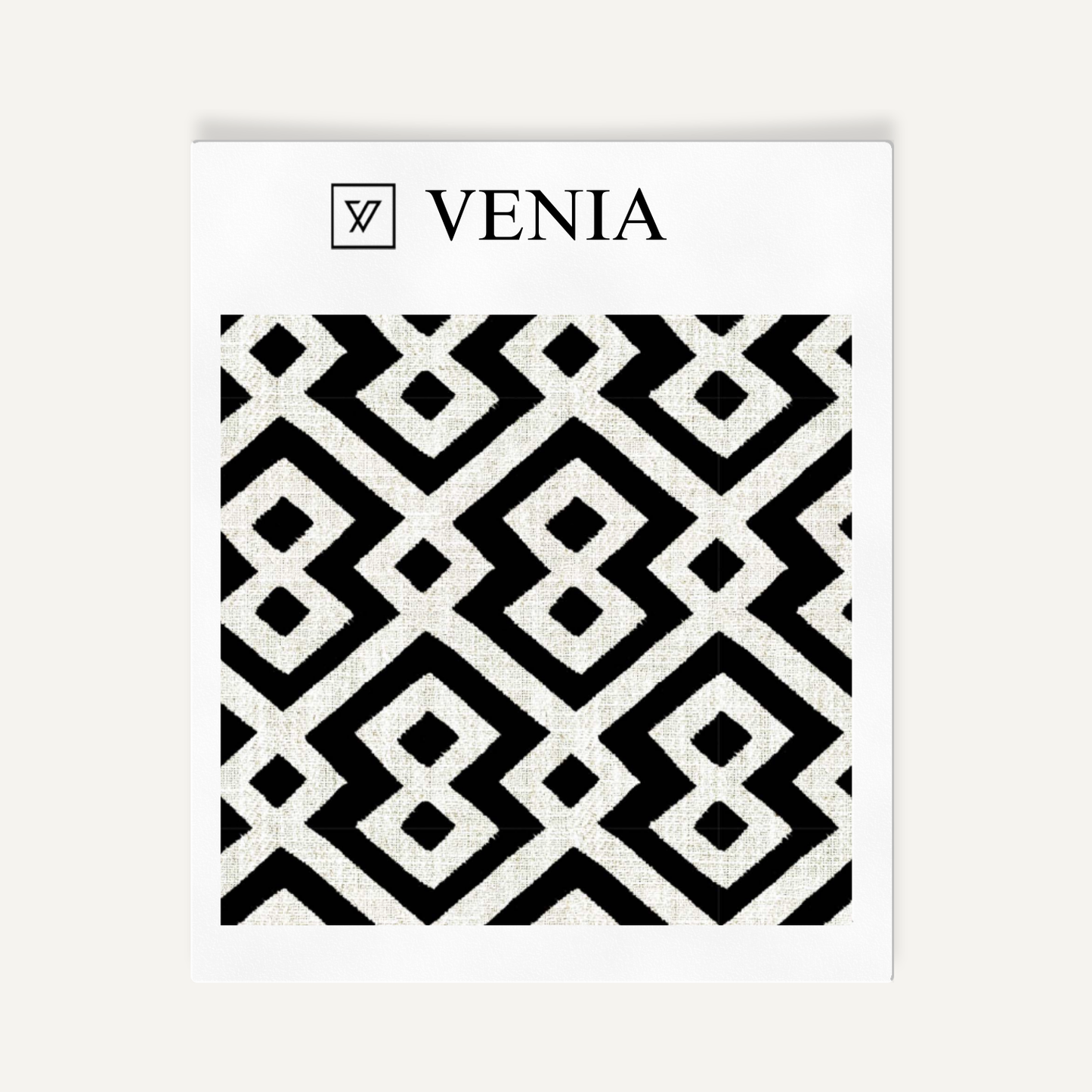 Tribal Diamond Fabric - Ivory with Black detail