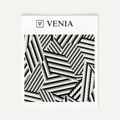 Echo Shard Fabric - Ivory with Black detail