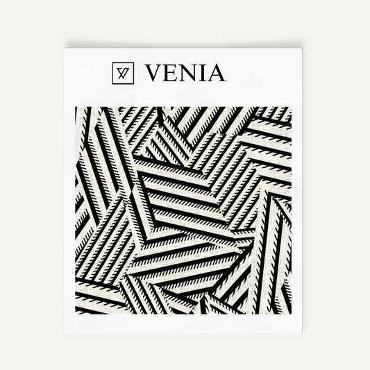 Echo Shard Fabric - Ivory with Black detail