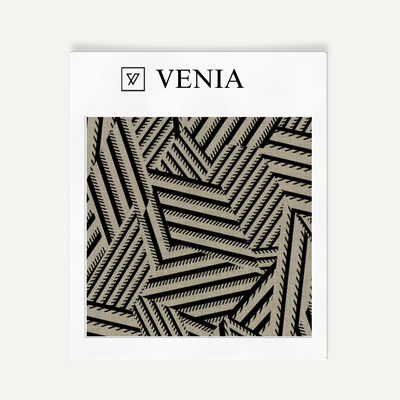 Echo Shard Fabric - Taupe with Black detail