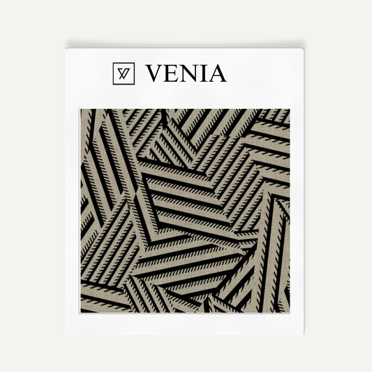 Echo Shard Fabric - Taupe with Black detail