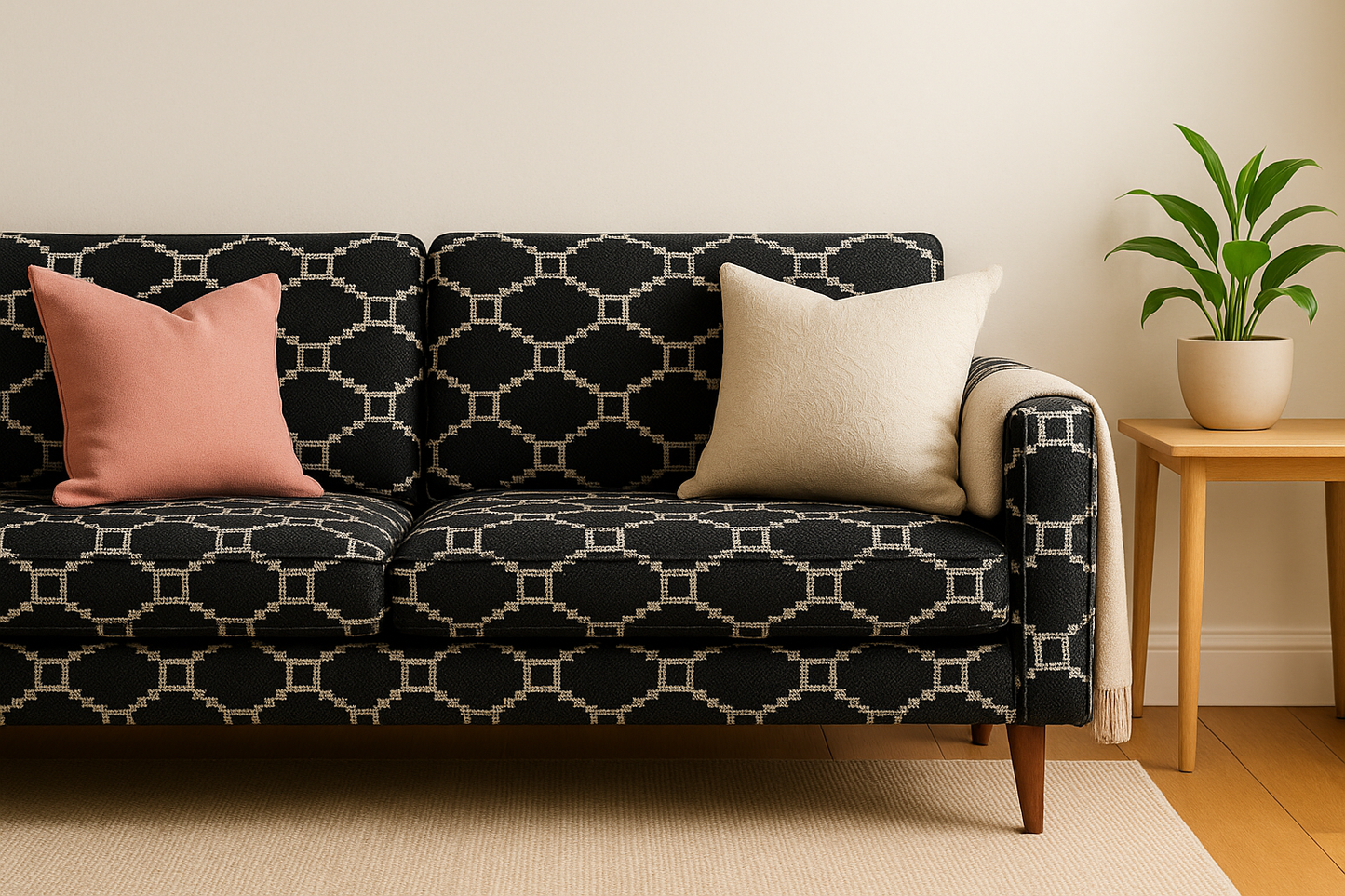 Kuro Mosaic Black & White Fabric