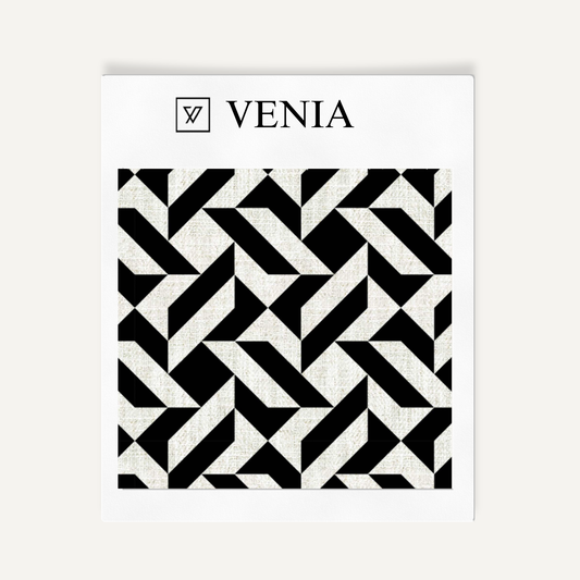 Shift Grid Fabric - Ivory with Black detail