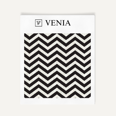 Bold Chevron Fabric - Ivory with Black detail