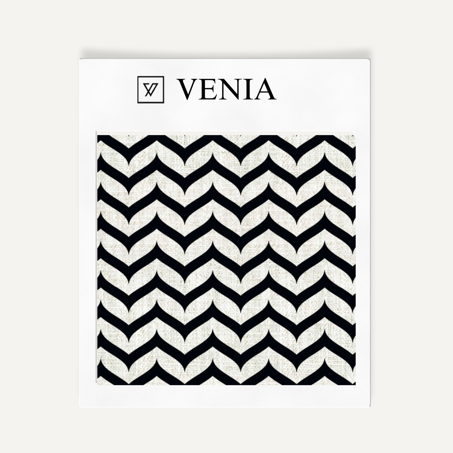 Mini Chevron Fabric - Ivory with Black detail