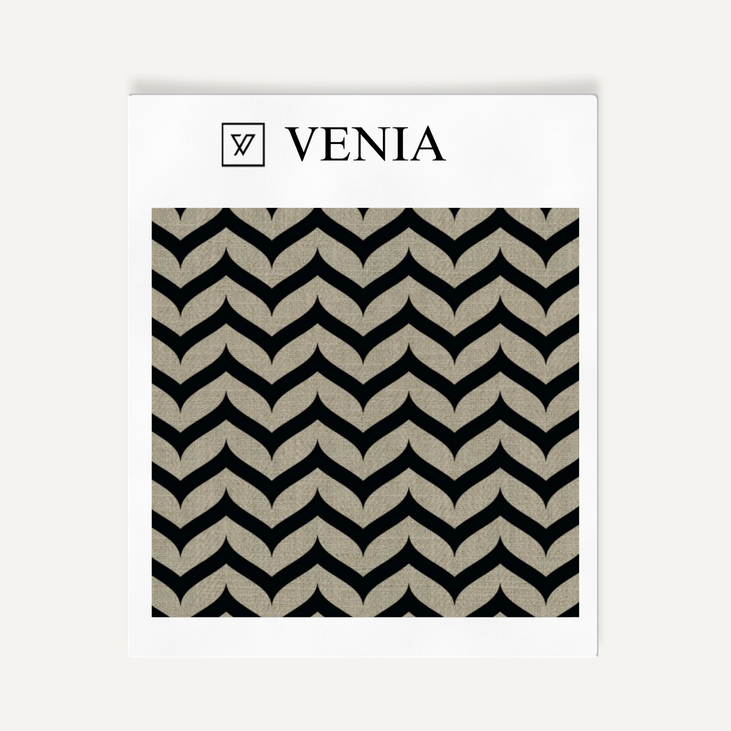 Mini Chevron Fabric - Taupe with Black detail