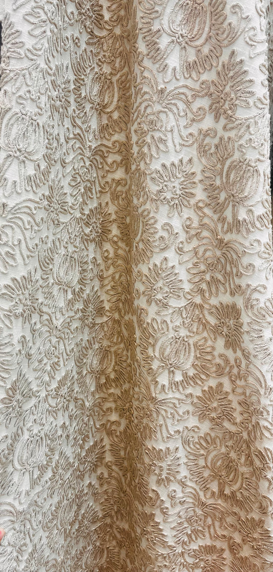 Rope Damask Fabric – Beige