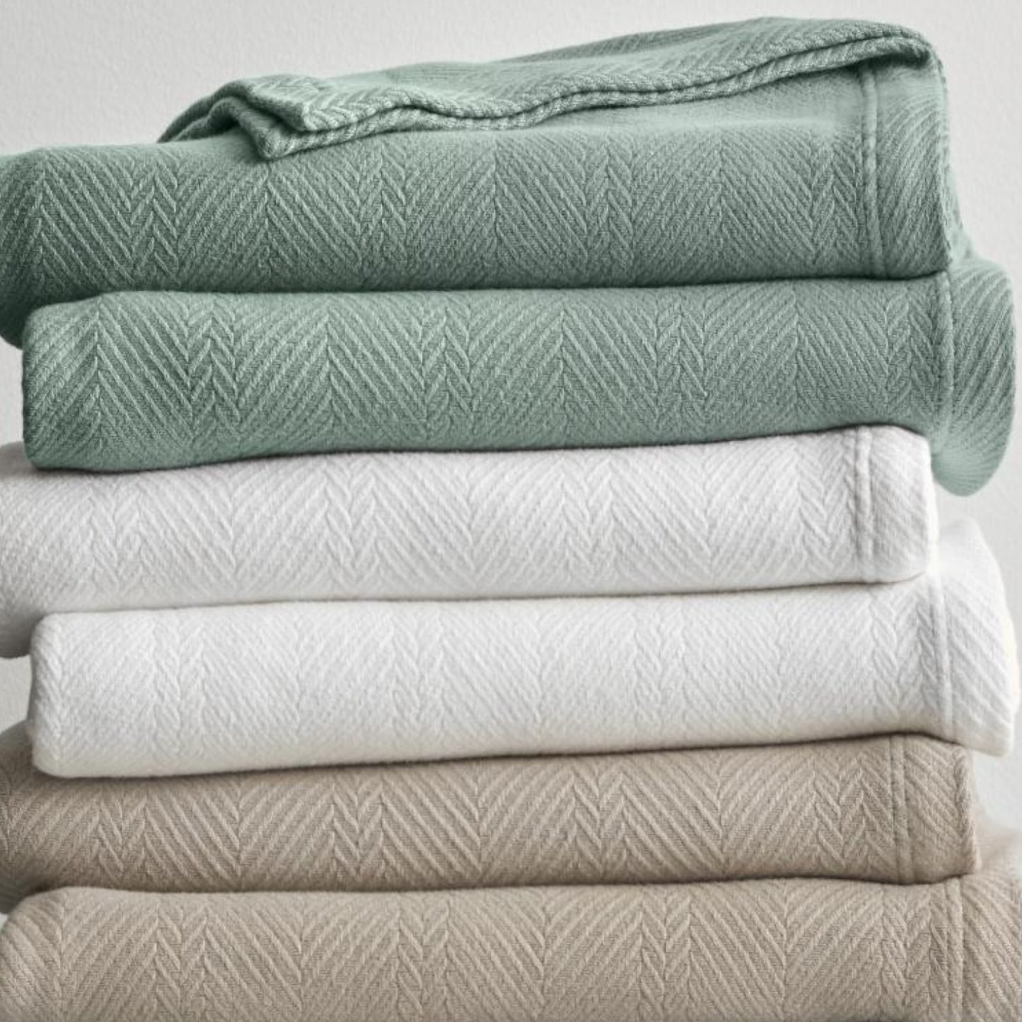 Egyptian cotton blanket stacked