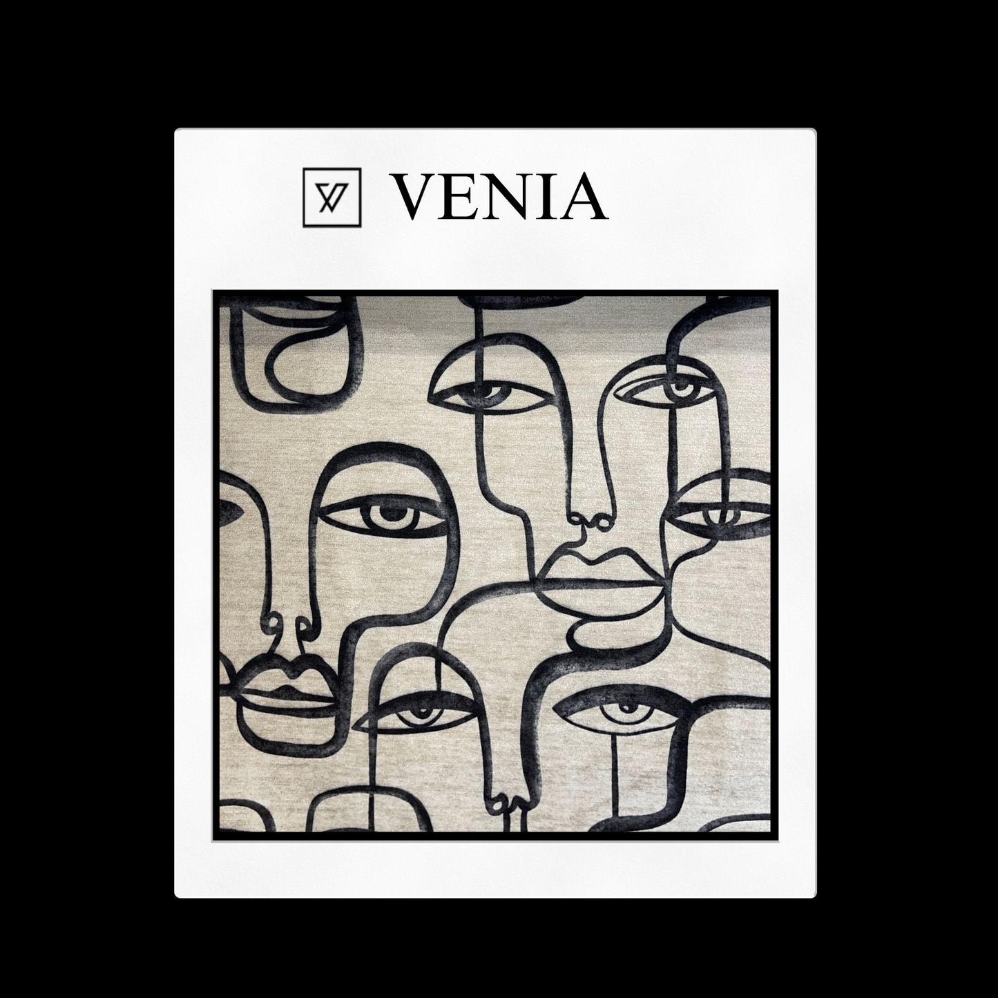 Modern artistic faces fabric