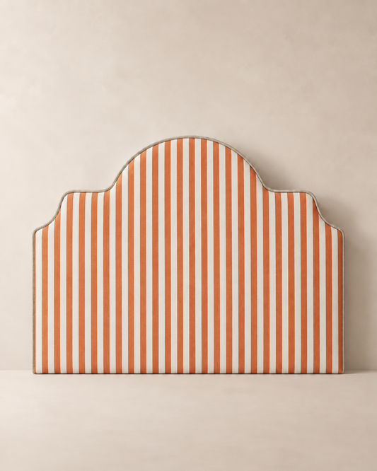 Classic Stripe Fabric - Rust Orange