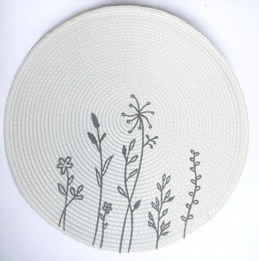 Botanical Sketch Jute Place Mat