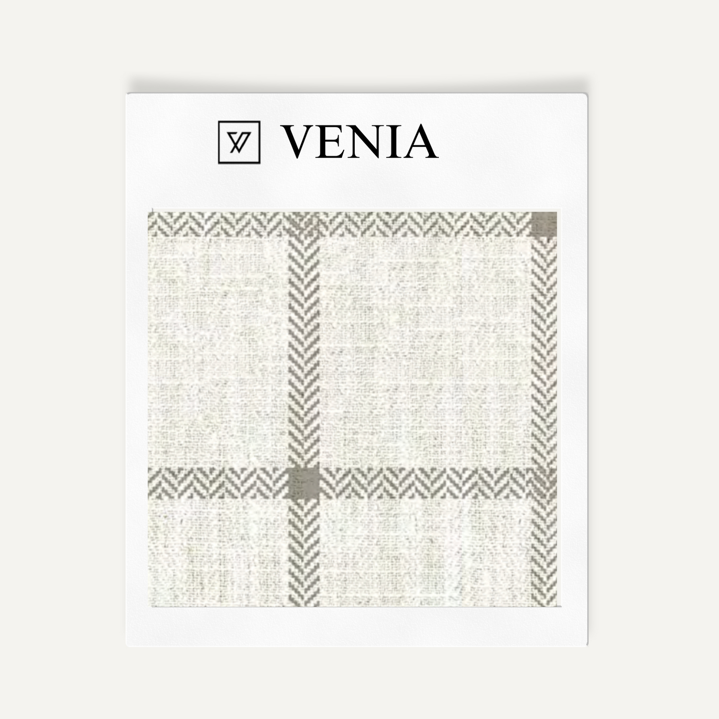 Heritage Check Fabric - Ivory with Grey detail