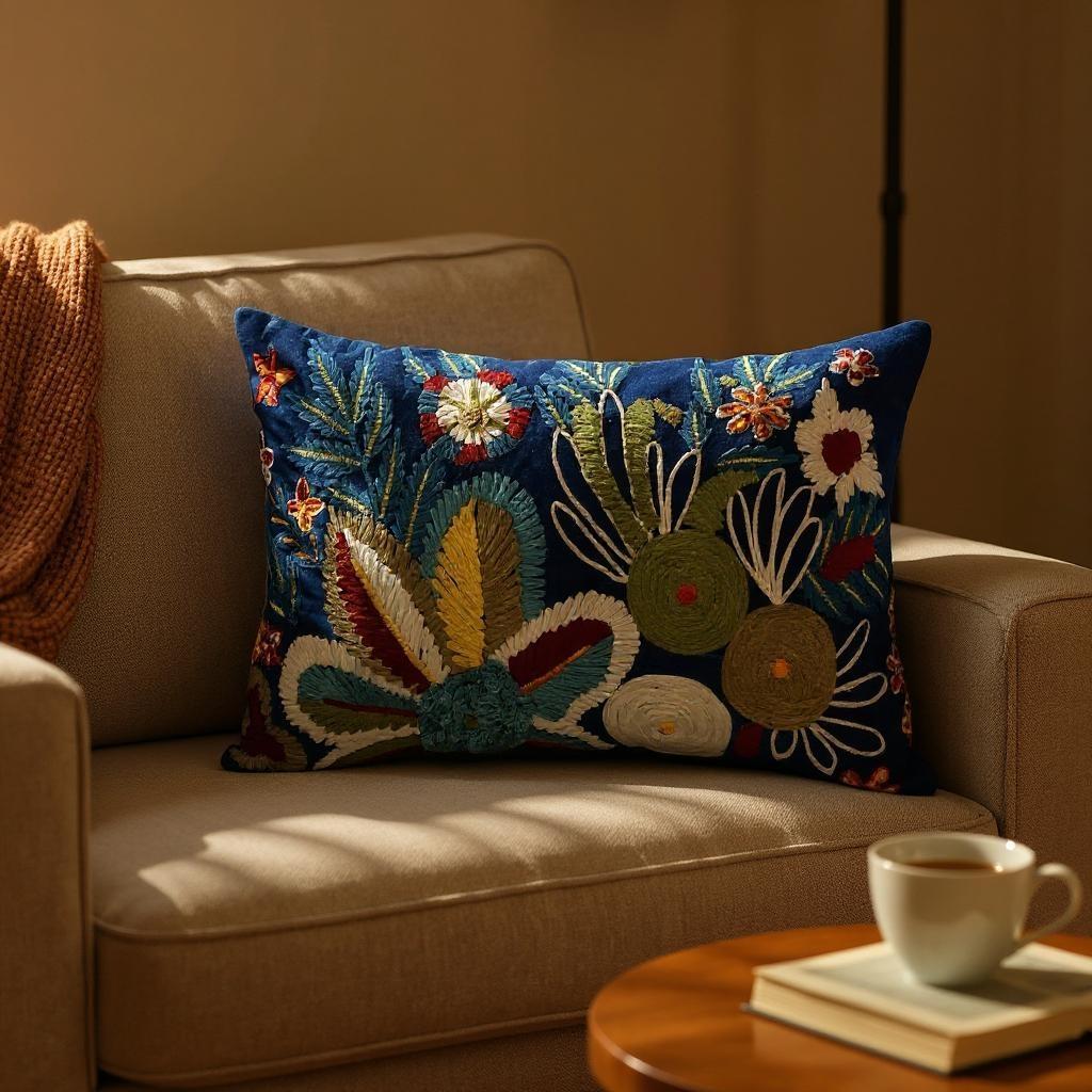 Blue Ember Cushion