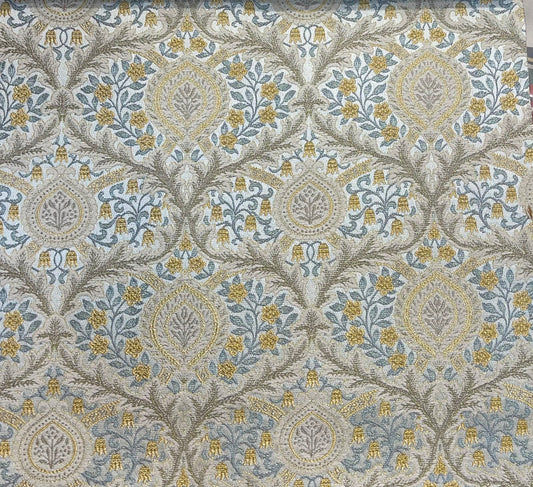 Portico Fabric - Marigold & Blue